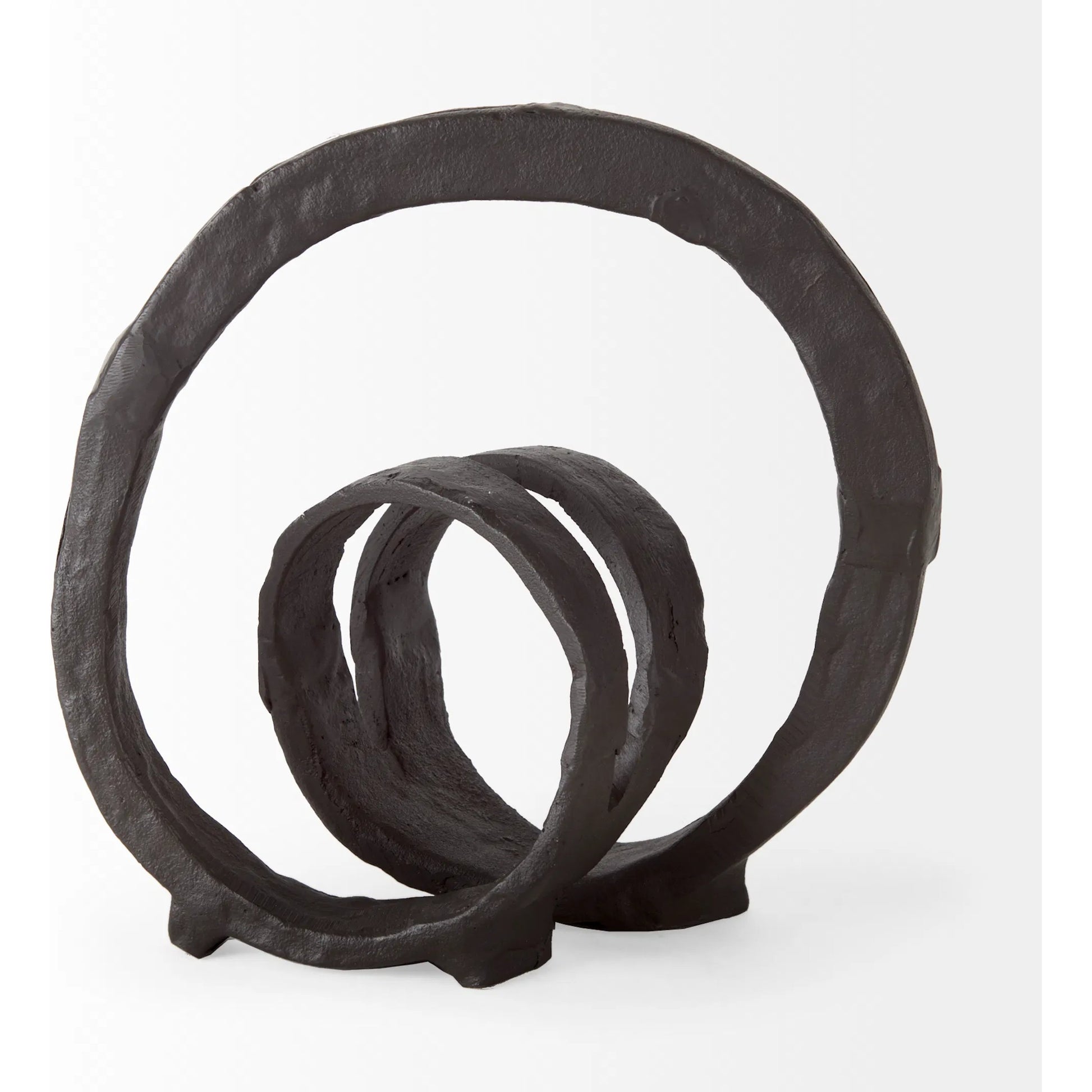Stanislaw II Infinite Ribbon Sculpture by Mercana in black. Made from metal in a rustic style.