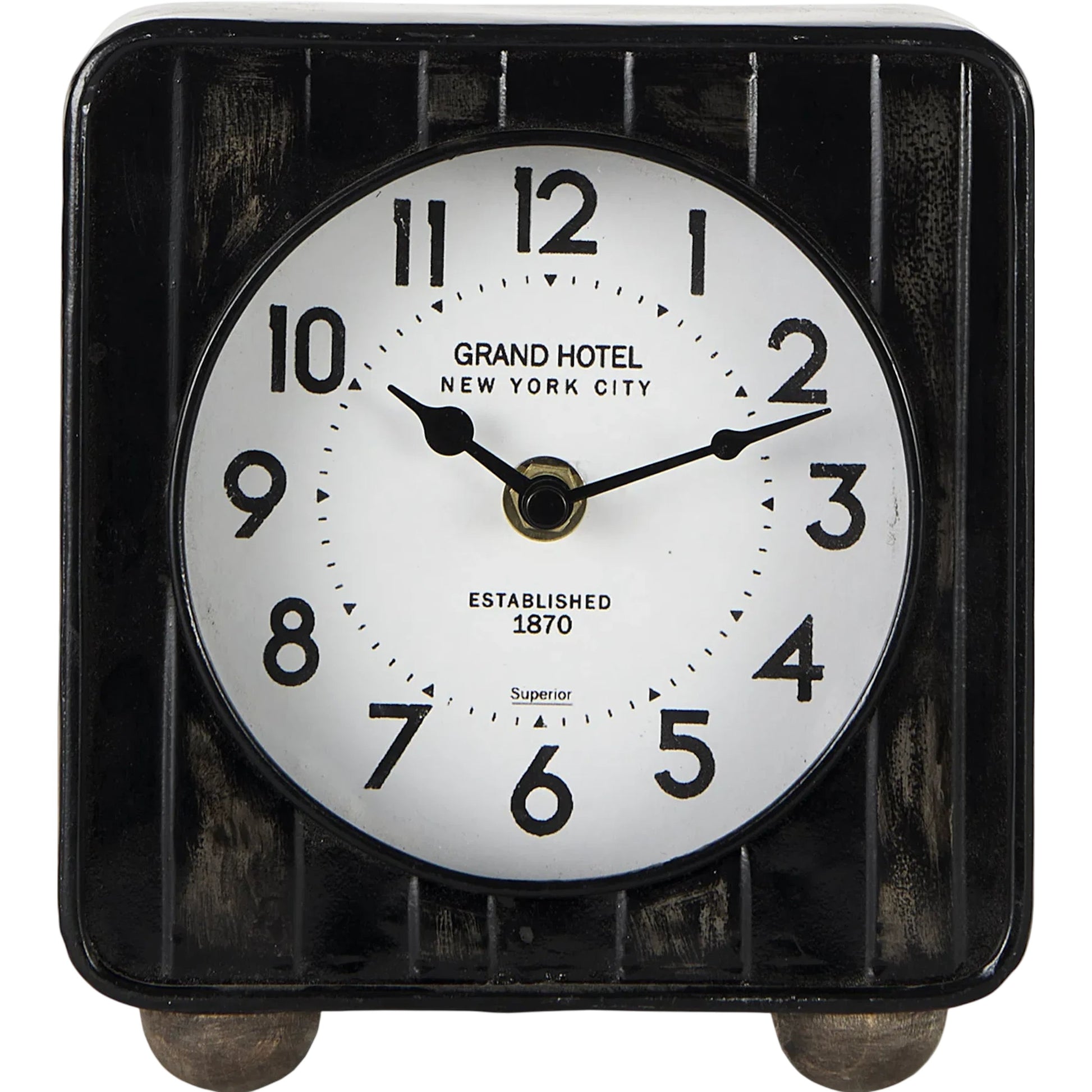Karl Table Clock by Mercana in black. Made from metal in a unique style.