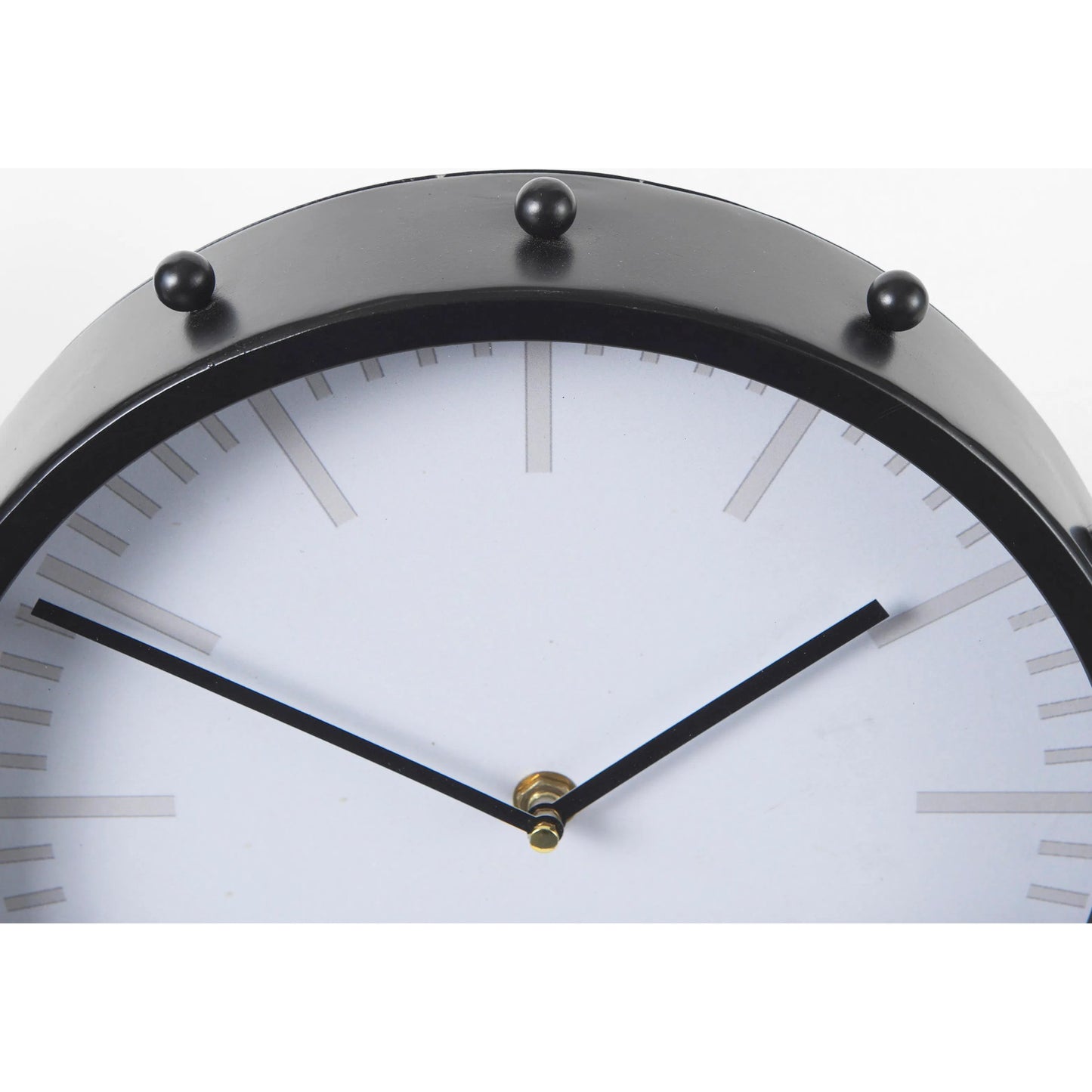 003 SI-2369555 | Closeup | Marian Studded Table Clock by Mercana. Made from metal in a modern style.