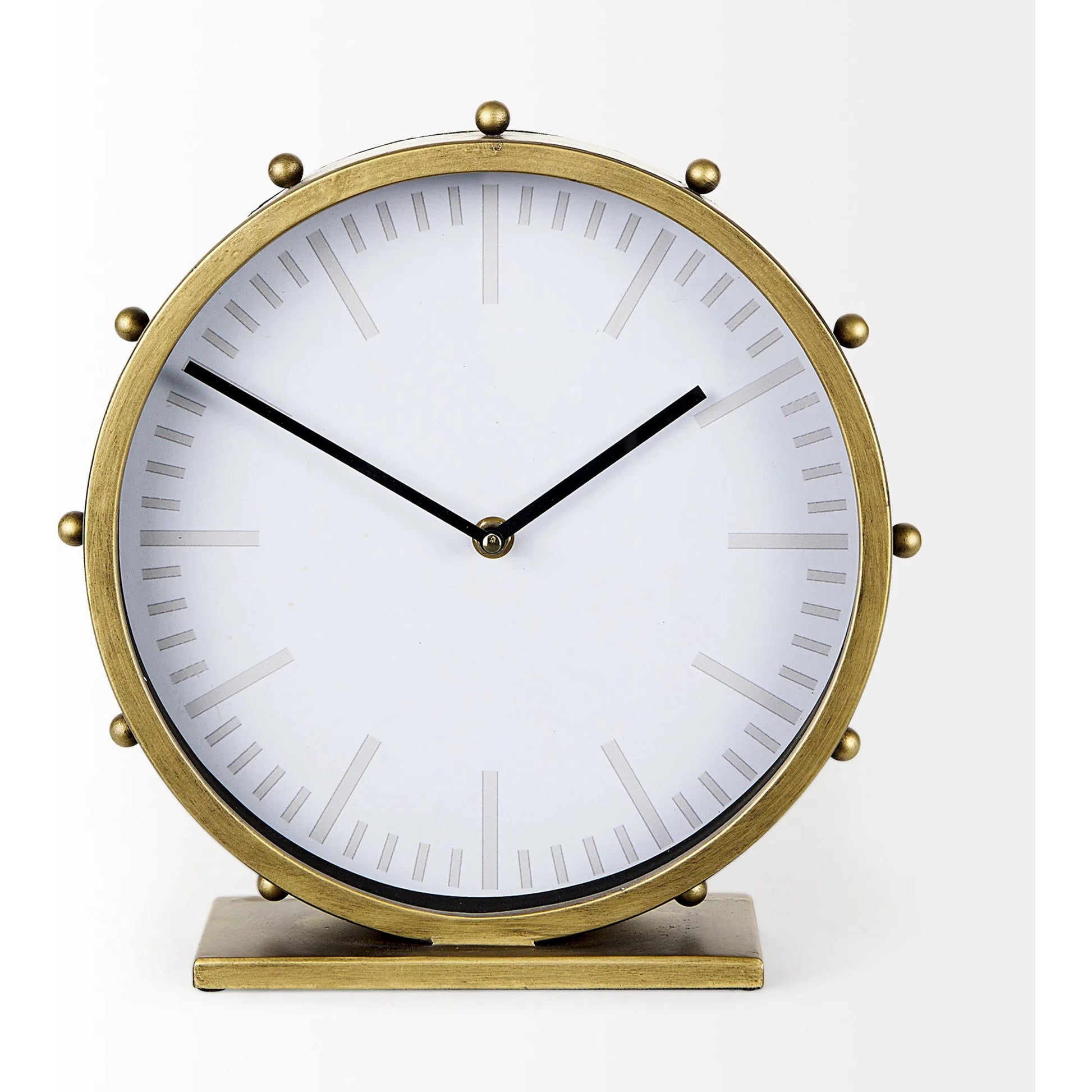 Marian Studded Table Clock by Mercana. Made from metal in a modern style.