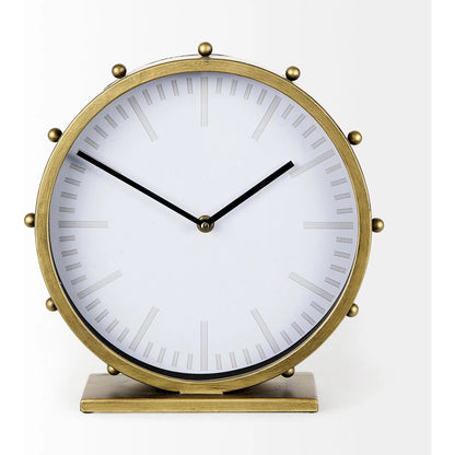 Marian Studded Table Clock by Mercana. Made from metal in a modern style.
