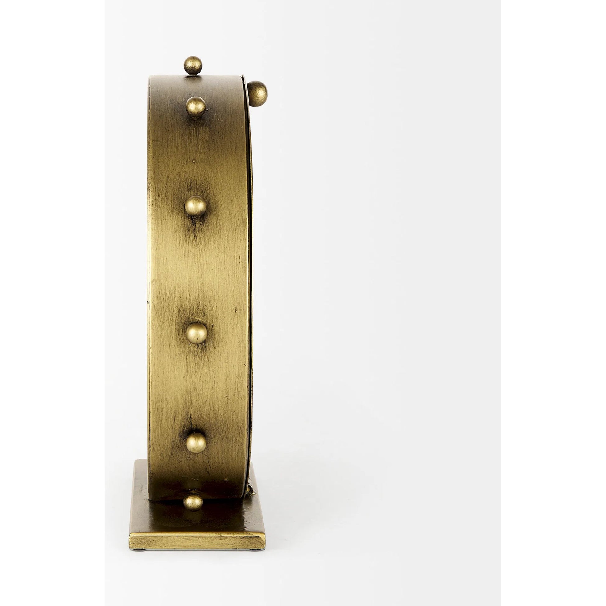 Marian Studded Table Clock by Mercana. Made from metal in a modern style.