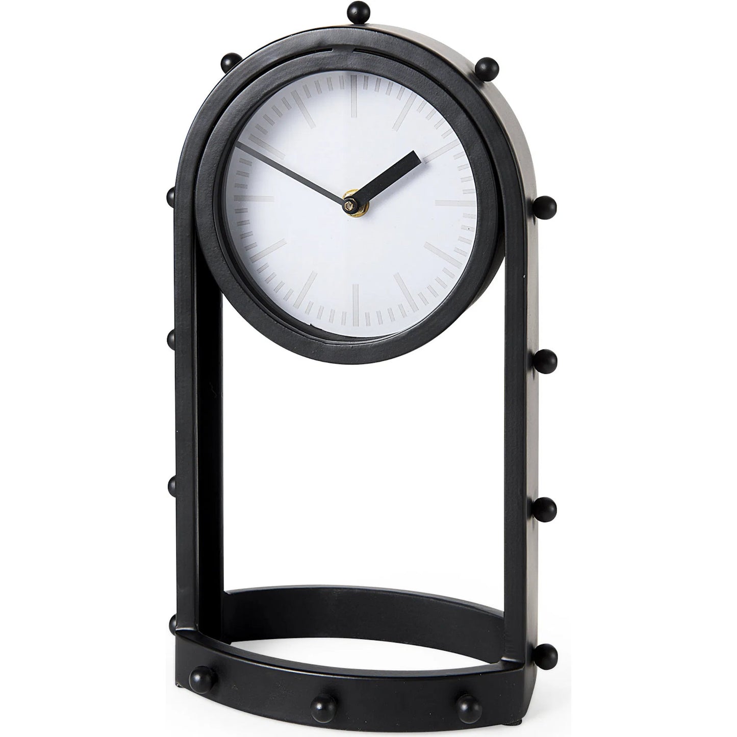 001 SI-2369556 | Primary Silo | Marian Studded Standing Table Clock by Mercana. Made from metal in a modern style.
