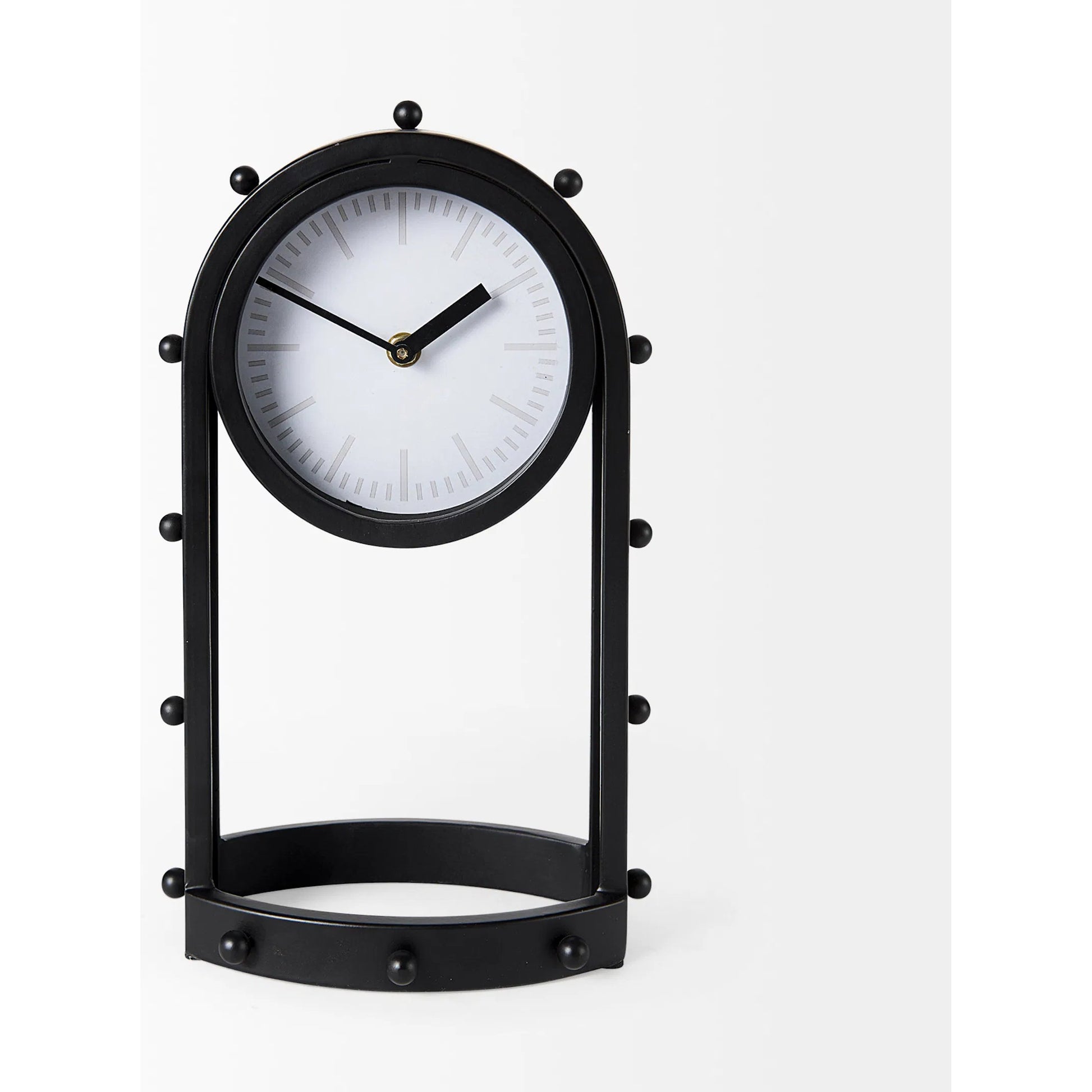 Marian Studded Standing Table Clock by Mercana. Made from metal in a modern style.