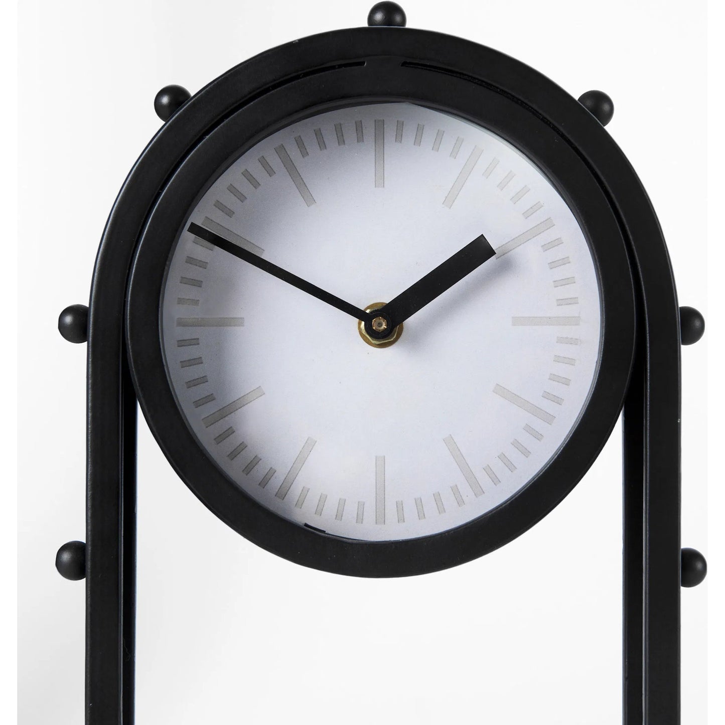 003 SI-2369556 | Closeup | Marian Studded Standing Table Clock by Mercana. Made from metal in a modern style.