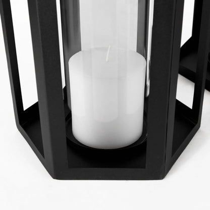 Balley Candle Holder Lanterns by Mercana in black. Made from ceramic in a unique style.