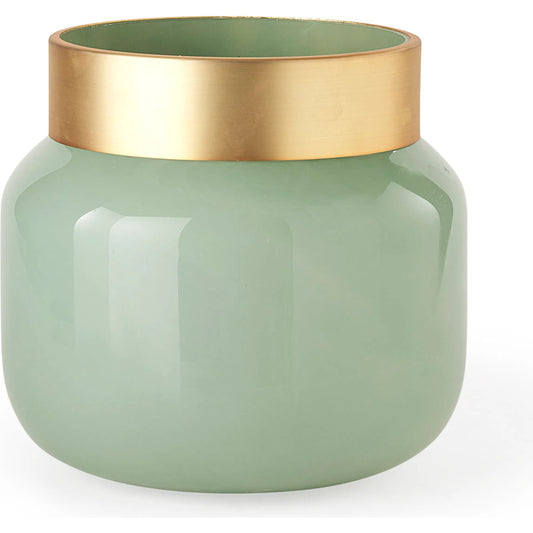 Minty Vase by Mercana in gold, green. Made from glass in a unique style.