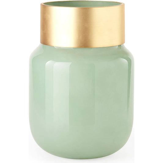 Minty Vase by Mercana in gold, green. Made from glass in a unique style.