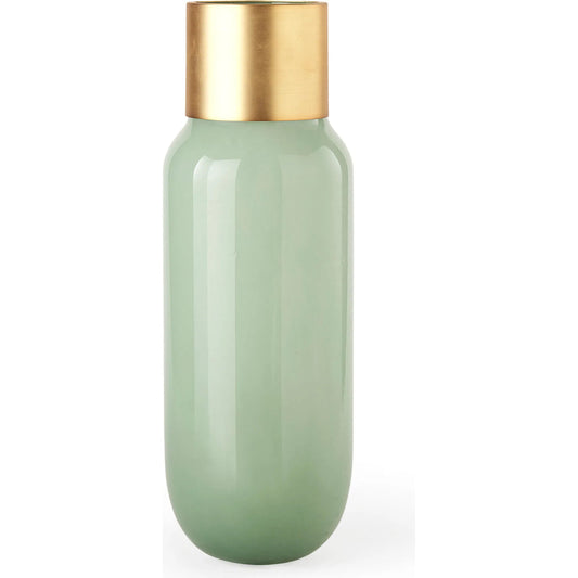 Minty Vase by Mercana in gold, green. Made from glass in a unique style.