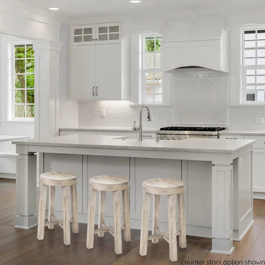 Brahma Wood Seat Bar/Counter Stool by Mercana in natural. Made from unique in a cottage & farmhouse style.