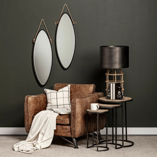 Glover Accent Table by Mercana in grey, brown mango wood. Made from unique in a modern style.