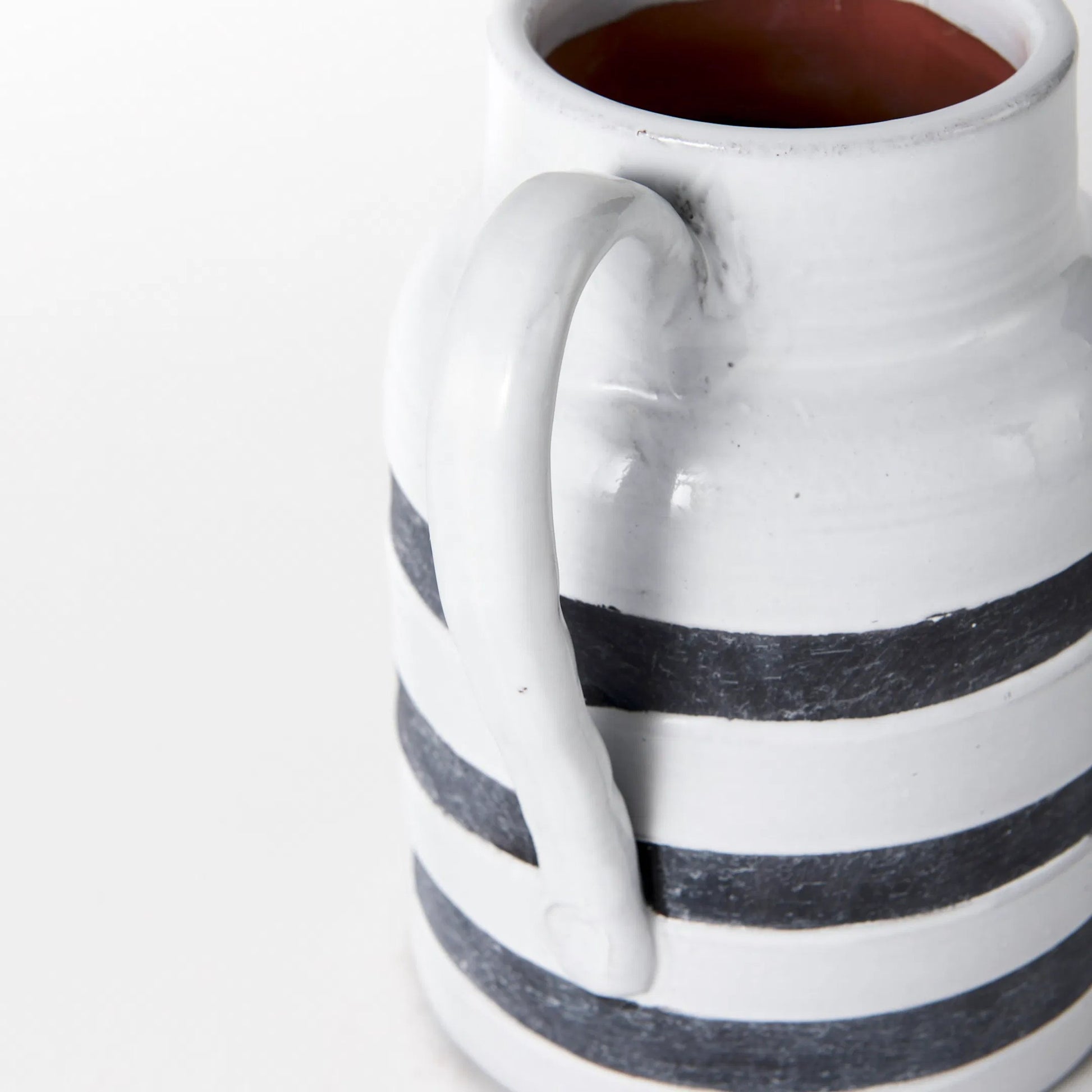 Harmon I Stripes Jug by Mercana in white, blue. Made from unique in a cottage & farmhouse style.