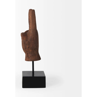 Pacem Wooden Carved Peace Sign Hand by Mercana in natural. Made from unique in a eclectic & global style.