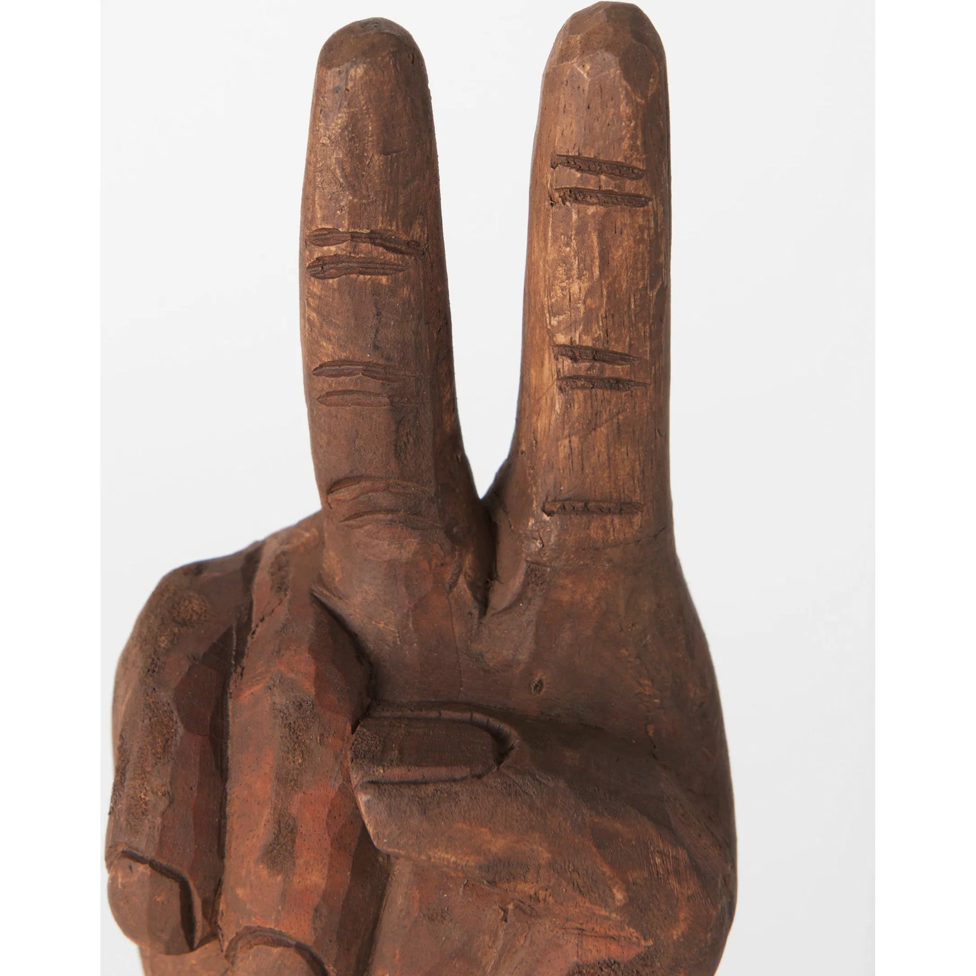 Pacem Wooden Carved Peace Sign Hand by Mercana in natural. Made from unique in a eclectic & global style.