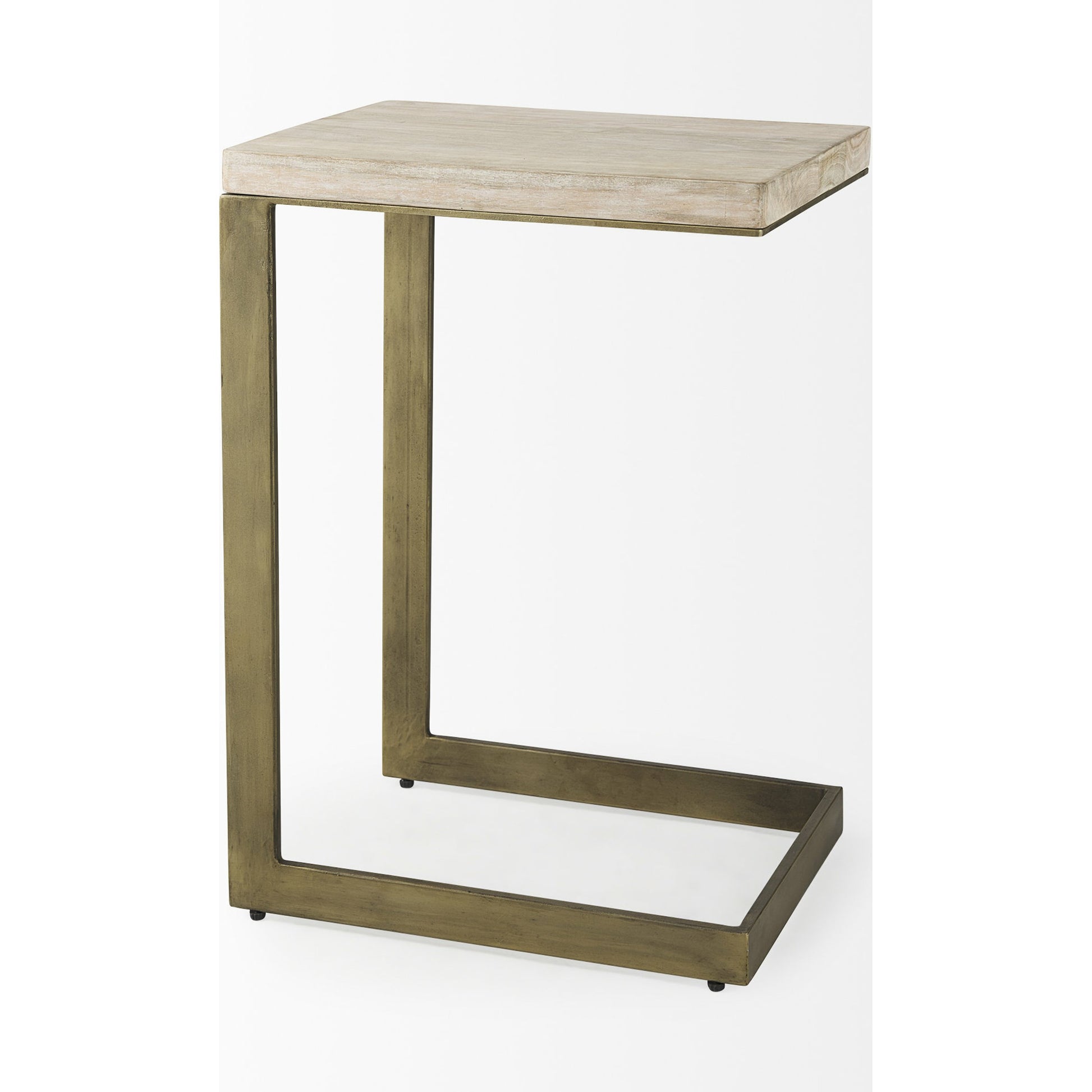 Faye C End/Side Table by Mercana in antique nickel. Made from metal, wood, nickel in a transitional style.