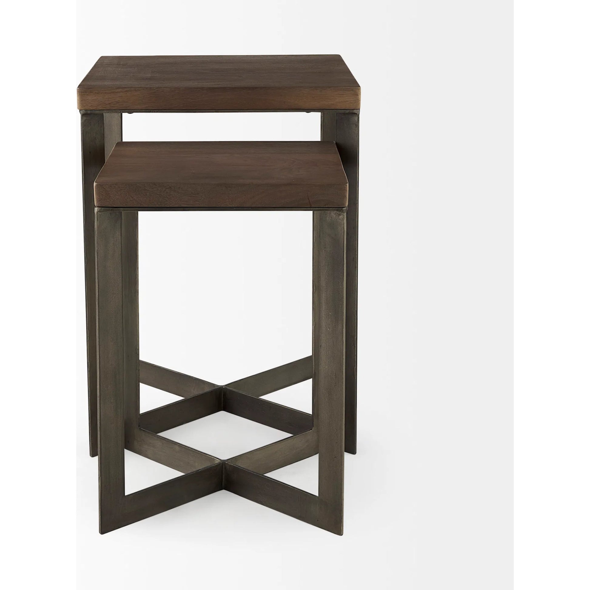 Faye End/Side Table by Mercana. Made from metal, wood in a transitional style.