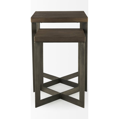 Faye End/Side Table by Mercana. Made from metal, wood in a transitional style.
