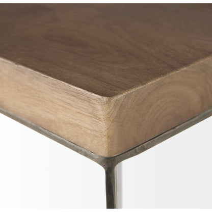 Faye End/Side Table by Mercana. Made from metal, wood in a transitional style.