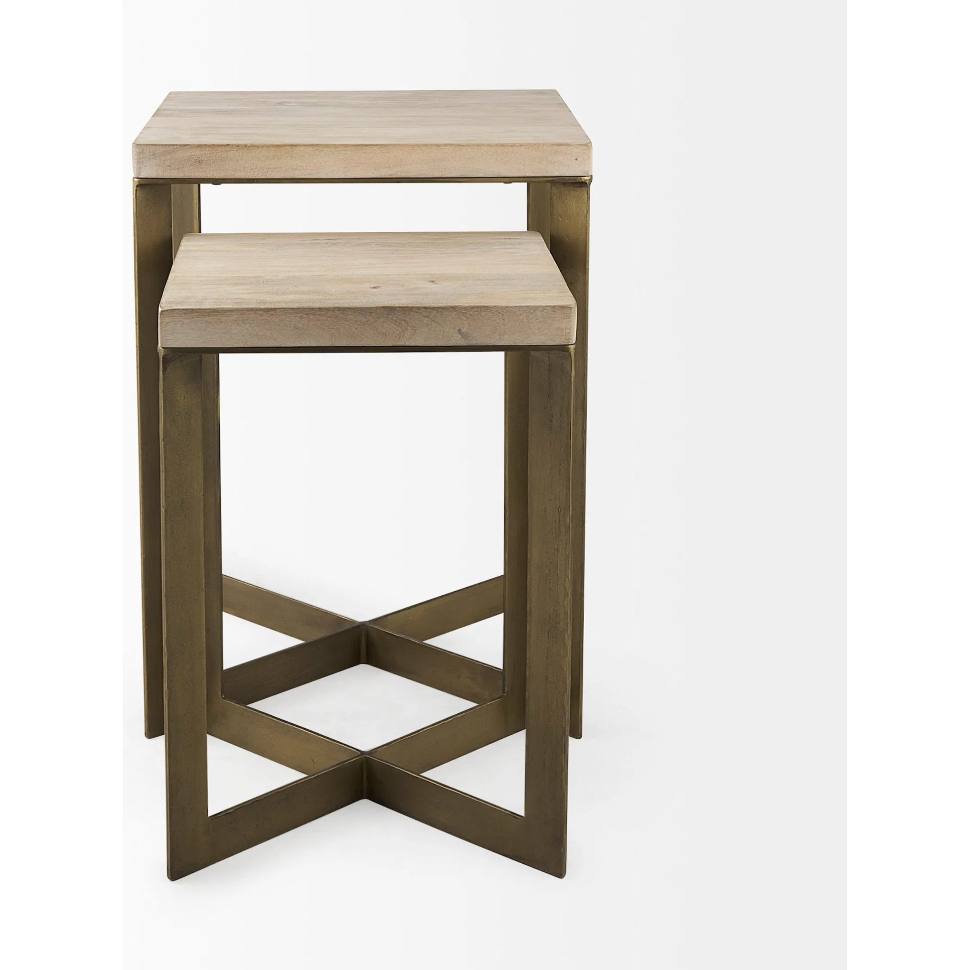 Faye End/Side Table by Mercana. Made from metal, wood in a transitional style.