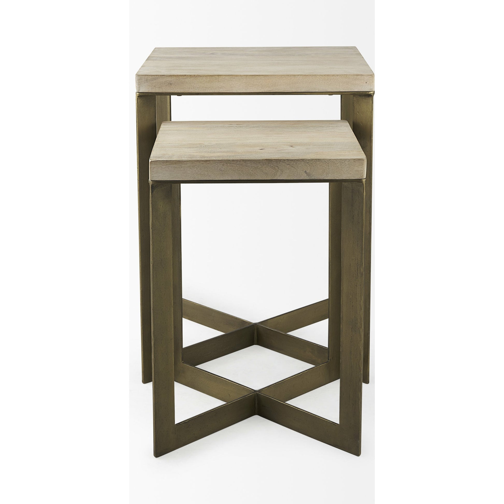 Faye End/Side Table by Mercana. Made from metal, wood in a transitional style.
