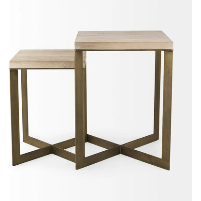 Faye End/Side Table by Mercana. Made from metal, wood in a transitional style.