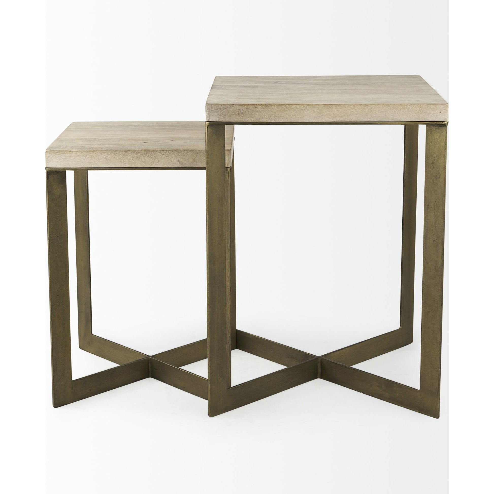 Faye End/Side Table by Mercana. Made from metal, wood in a transitional style.