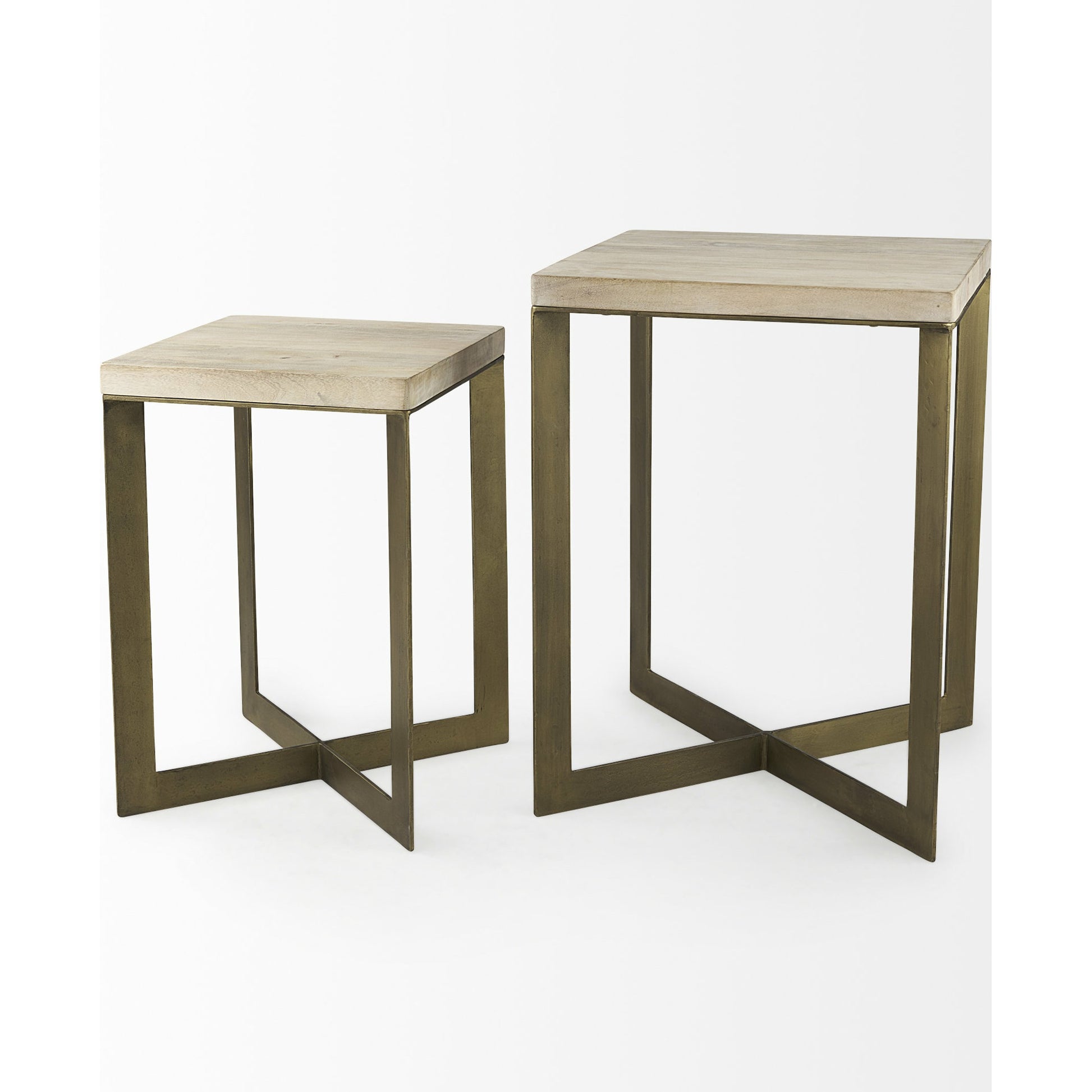 Faye End/Side Table by Mercana. Made from metal, wood in a transitional style.