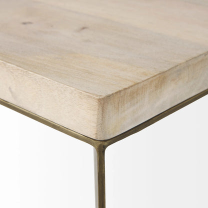 Faye End/Side Table by Mercana. Made from metal, wood in a transitional style.