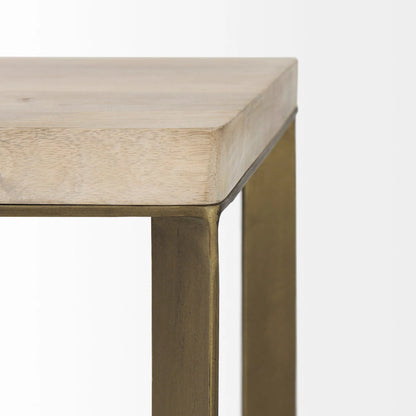 Faye End/Side Table by Mercana. Made from metal, wood in a transitional style.