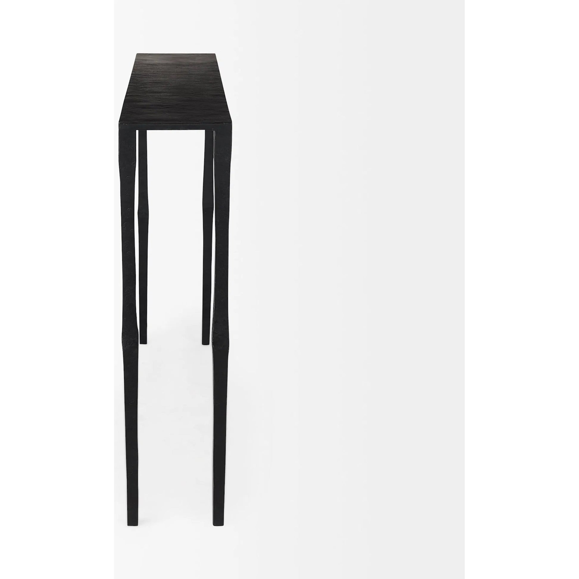 Timothy Console Table by Mercana in black. Made from iron in a transitional style.