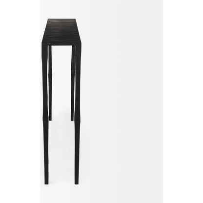 Timothy Console Table by Mercana in black. Made from iron in a transitional style.