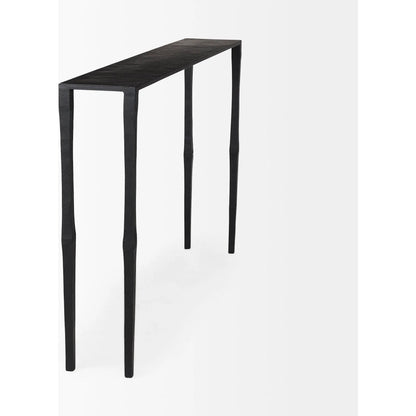 Timothy Console Table by Mercana in black. Made from iron in a transitional style.