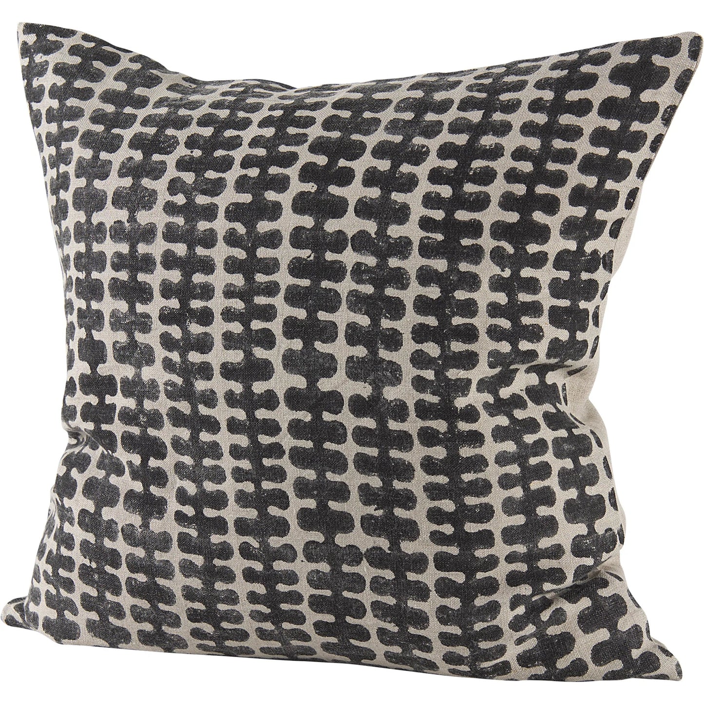 011 SI-2369526 | Primary Silo | Miriam Square Pillow Cover by Mercana in black. Made from linen in a eclectic & global style.