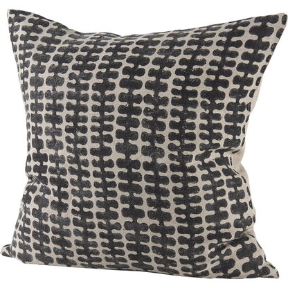 Miriam Square Pillow Cover by Mercana in black. Made from linen in a eclectic & global style.