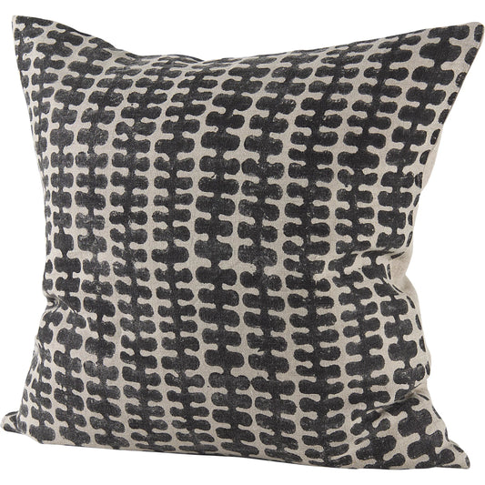 Miriam Square Pillow Cover by Mercana in black. Made from linen in a unique style.