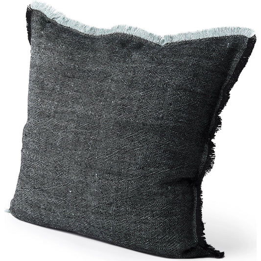 Malia Square Pillow Cover by Mercana in black, teal. Made from fabric in a unique style.