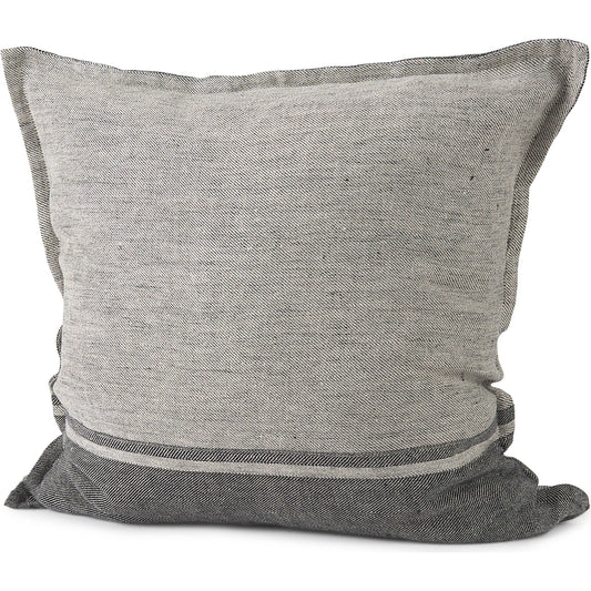 Zadie Color Blocked Square Pillow Cover by Mercana in gray. Made from fabric in a unique style.