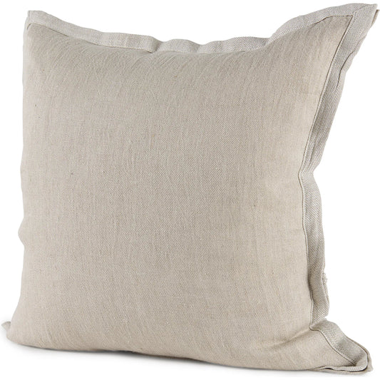 Mae Square Pillow Cover by Mercana in beige. Made from linen in a unique style.