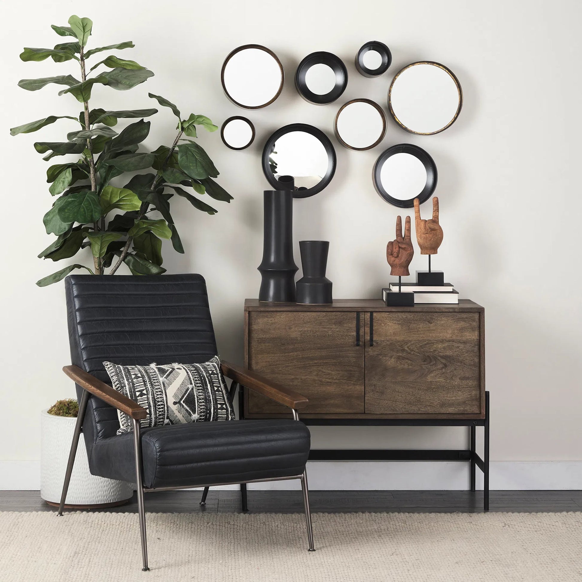 Pacem Wooden Carved Peace Sign Hand by Mercana in natural. Made from unique in a eclectic & global style.