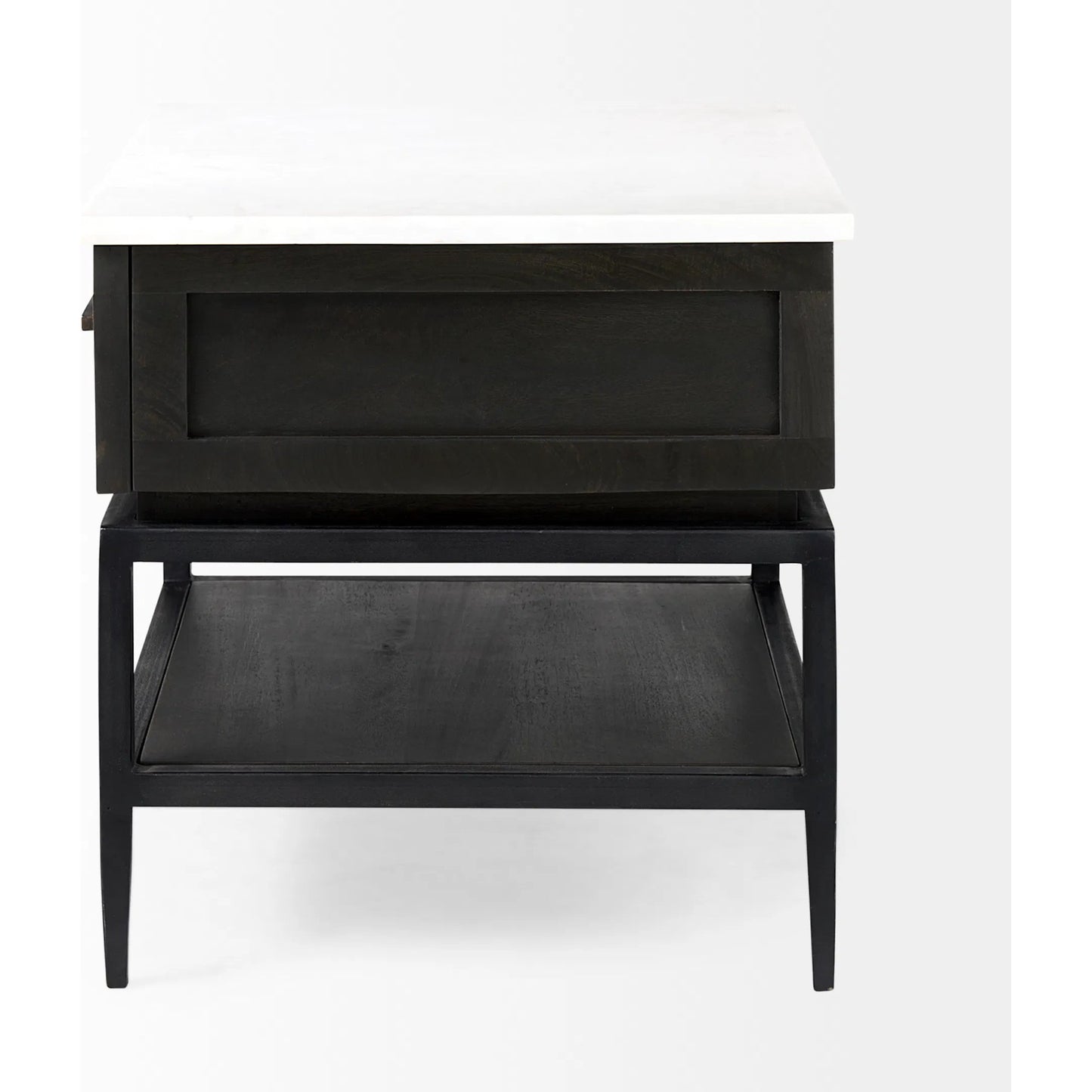 046 SI-1717962 | Additional Silo | Divina End/Side Table by Mercana in dark brown. Made from metal, wood, marble in a modern style.
