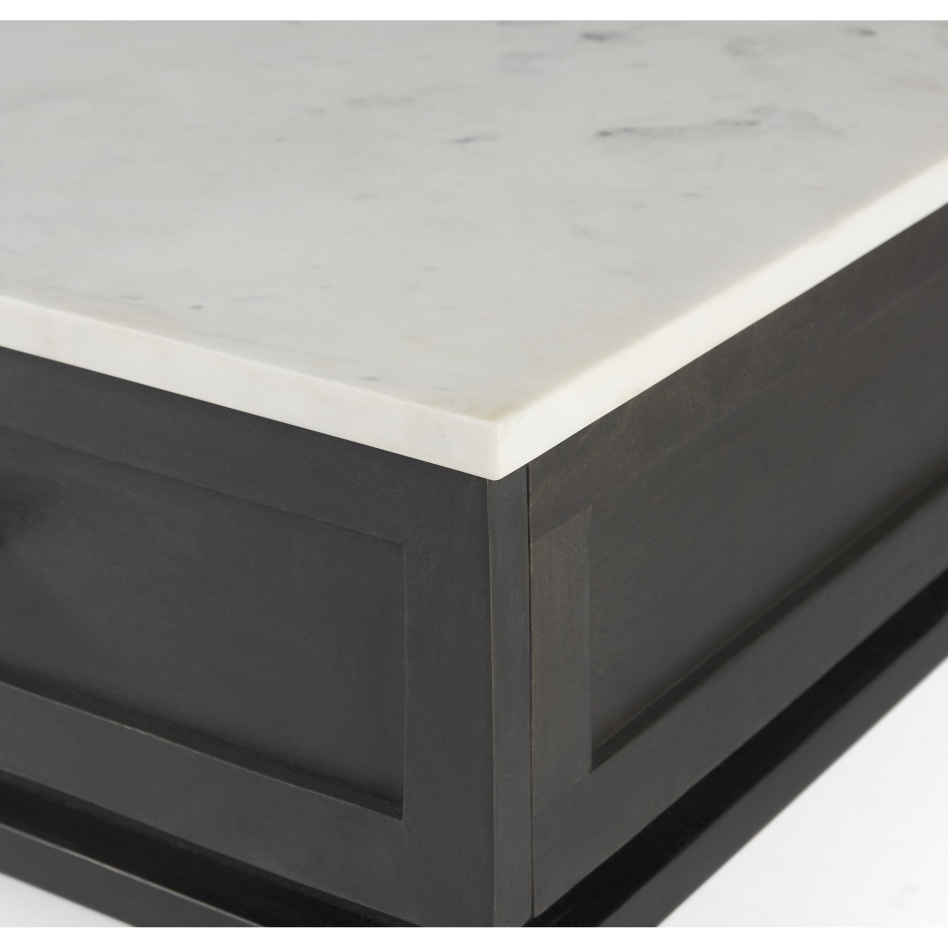Divina End/Side Table by Mercana in dark brown. Made from metal, wood, marble in a modern style.