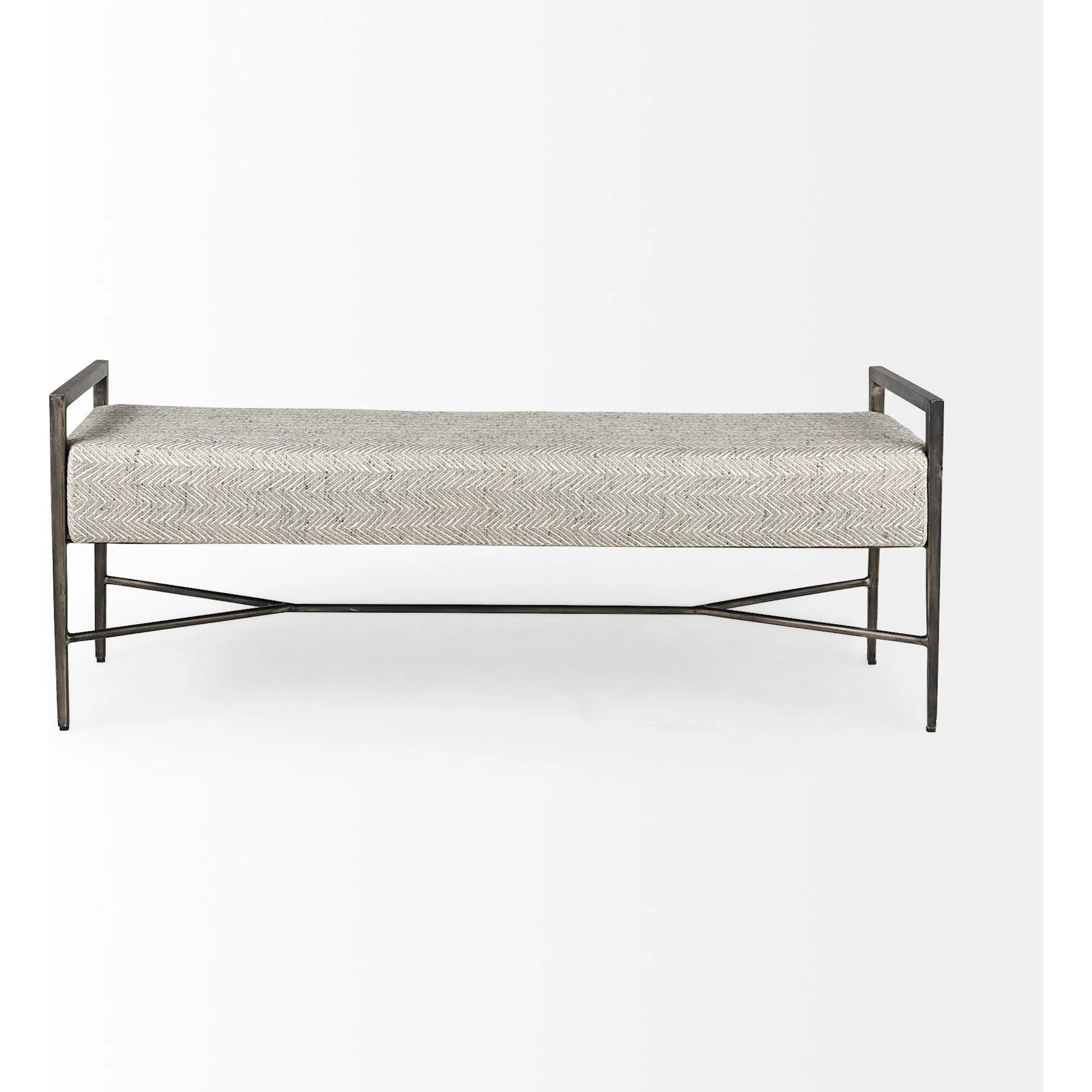 Charlotte Bench by Mercana in gray. Made from metal in a unique style.
