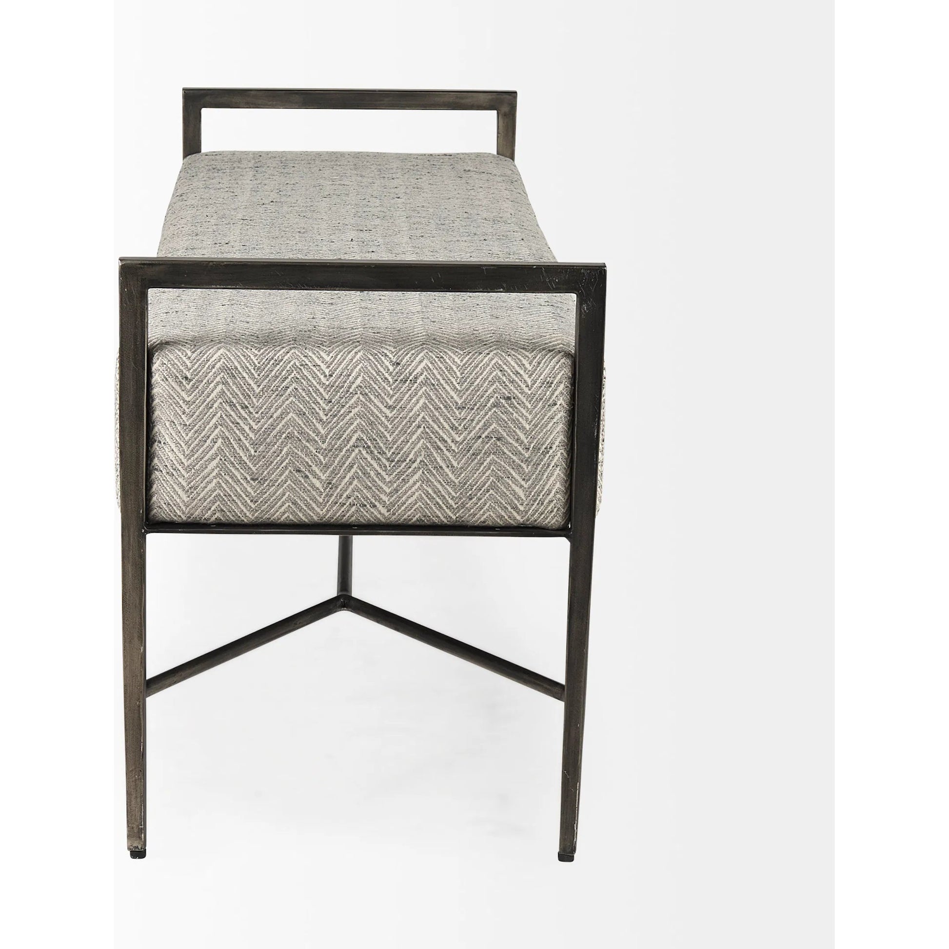 Charlotte Bench by Mercana in gray. Made from metal in a unique style.