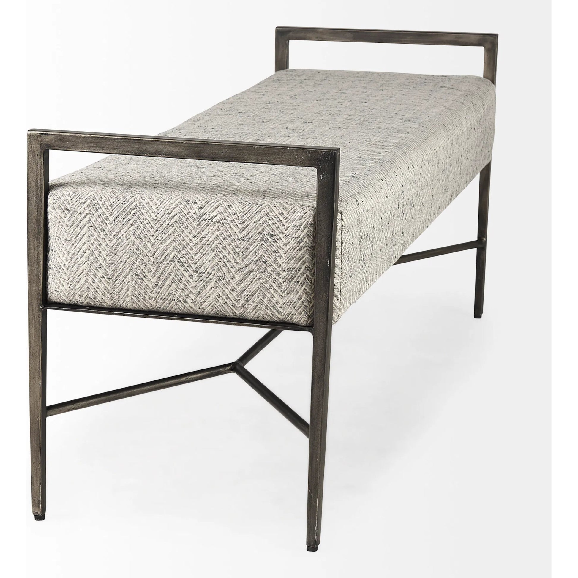 Charlotte Bench by Mercana in gray. Made from metal in a unique style.