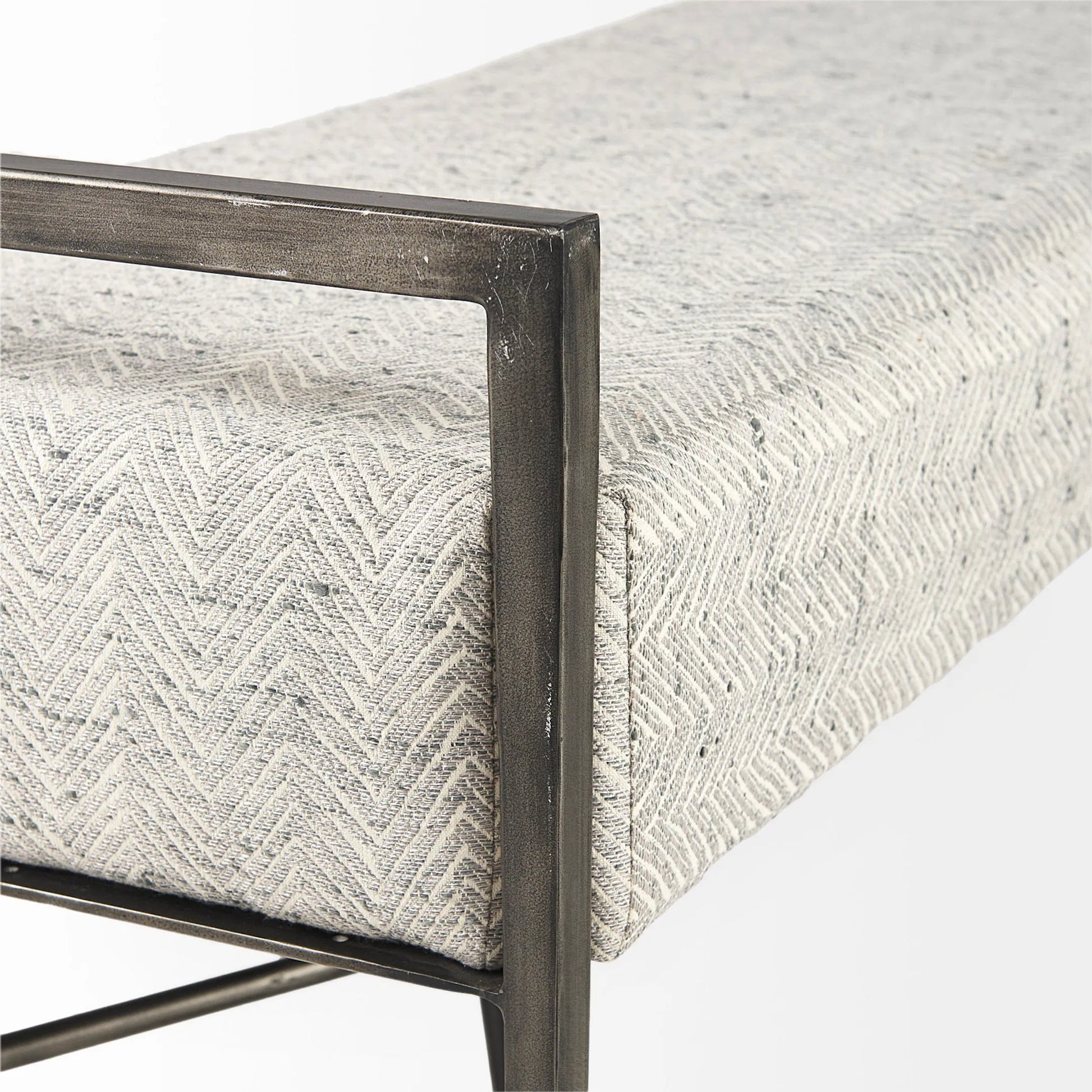 Charlotte Bench by Mercana in gray. Made from metal in a unique style.