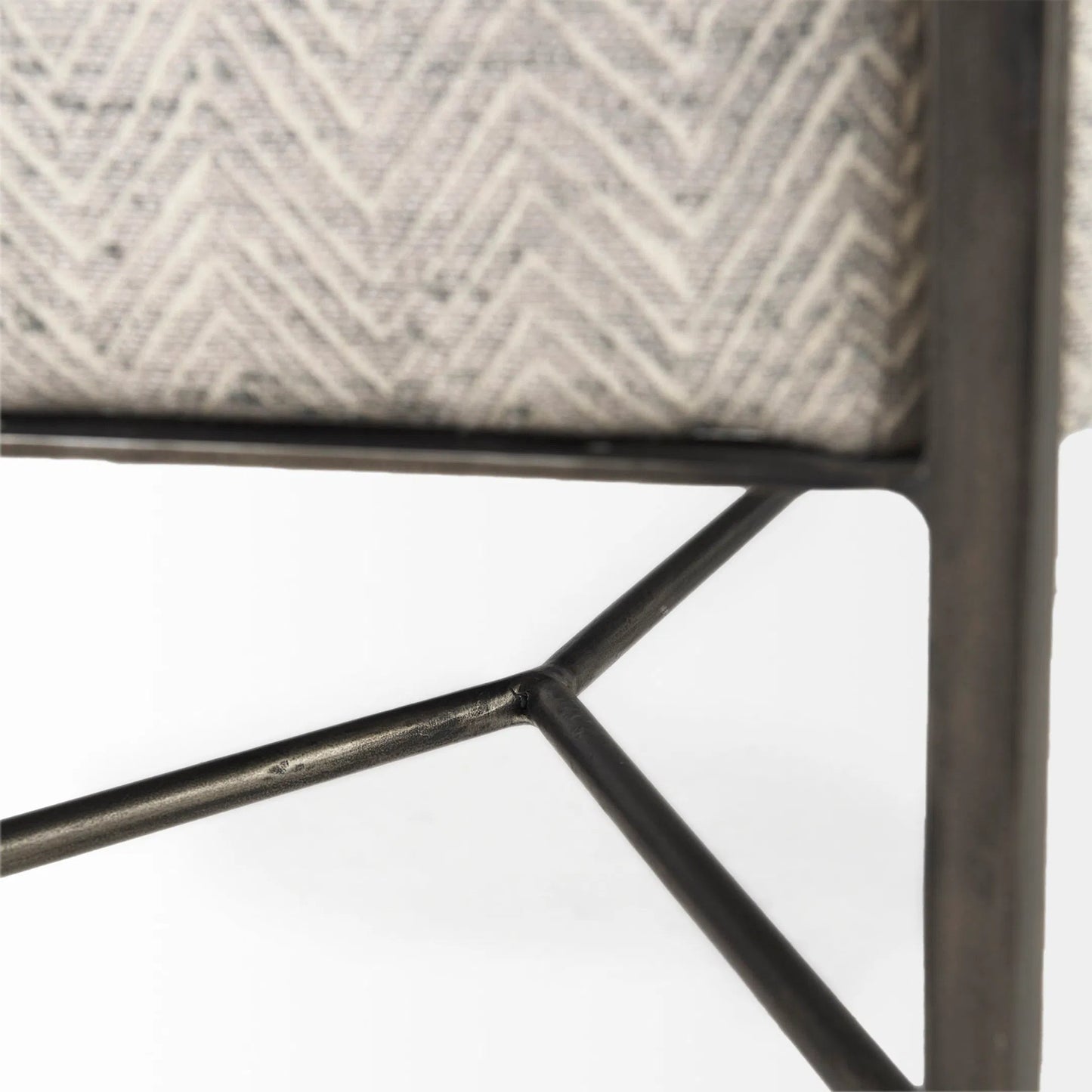 006 SI-2369493 | Closeup | Charlotte Bench by Mercana in gray. Made from metal in a unique style.