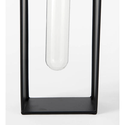 Boyer Metal W Test Tube Decorative Objects Set of Two by Mercana in black, clear. Made from glass in a modern style.