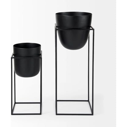 Bumble Plant Stands Set of Two by Mercana in black. Made from unique in a modern style.
