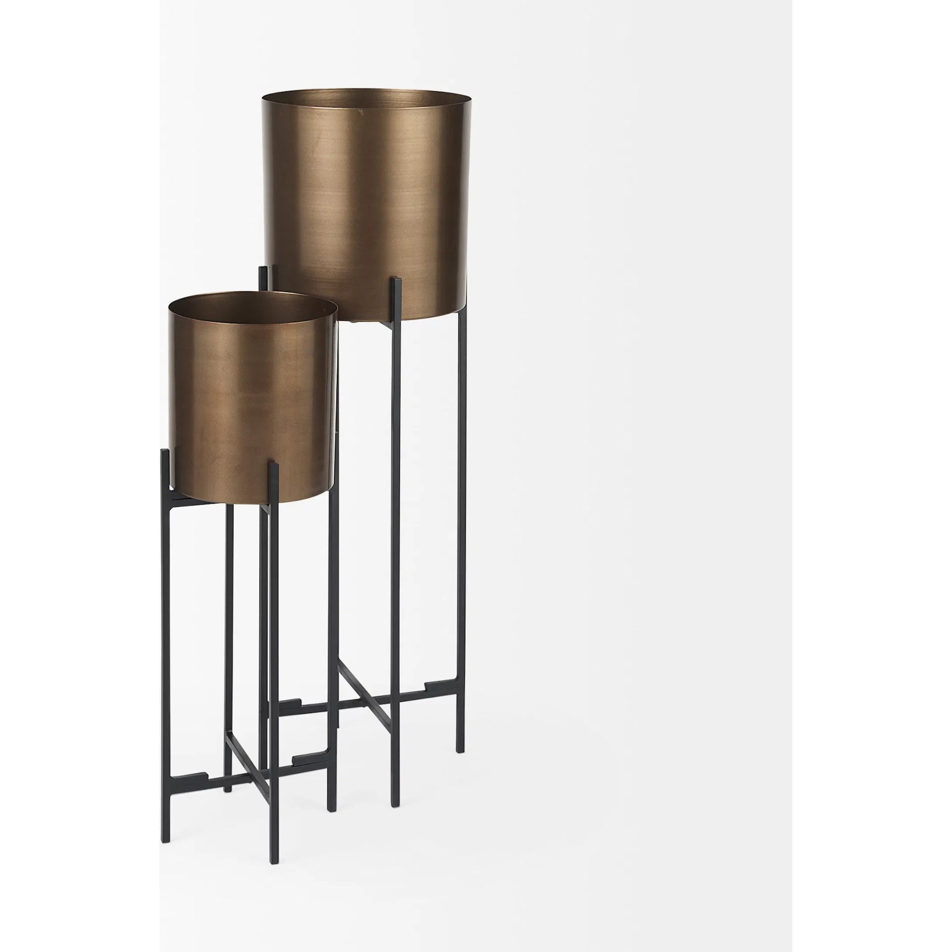 Sowerberry Plant Stand by Mercana in bronze. Made from unique in a modern style.