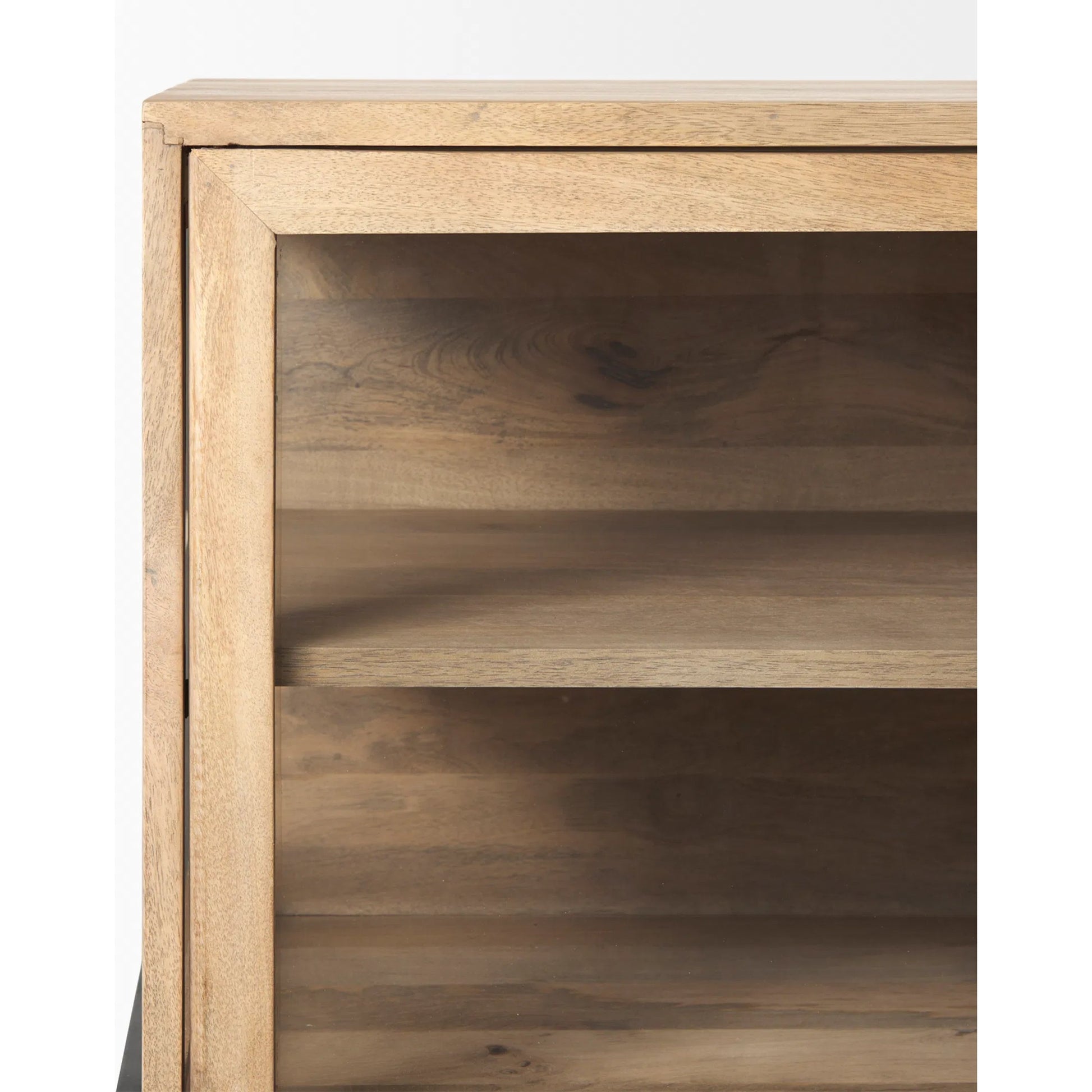 Arelius Sideboard by Mercana. Made from glass, solid wood, steel in a modern style.